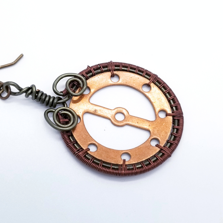 Steampunk Statement Earrings, Industrial Jewelry, Gear Dangle Earrings