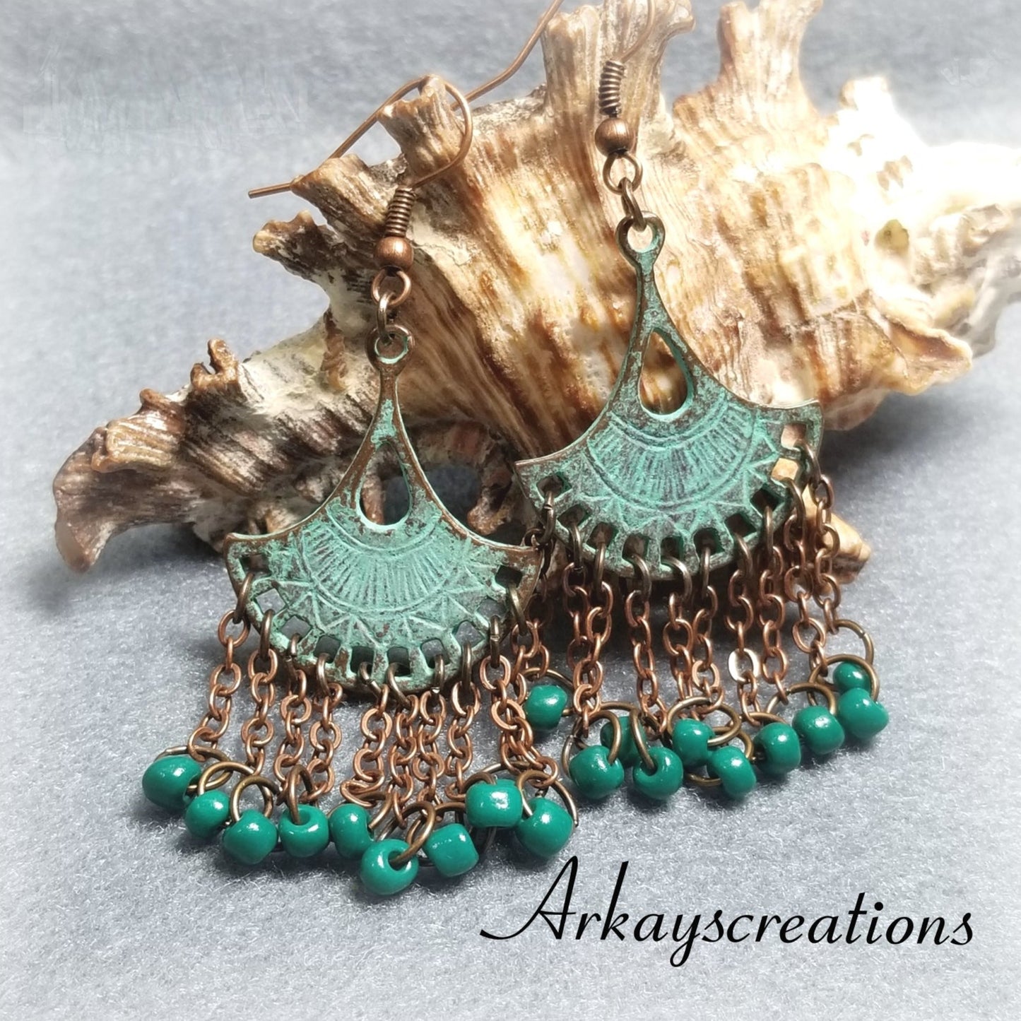 Bohemian Dangle Earrings, Gypsy Tribal Jewelry