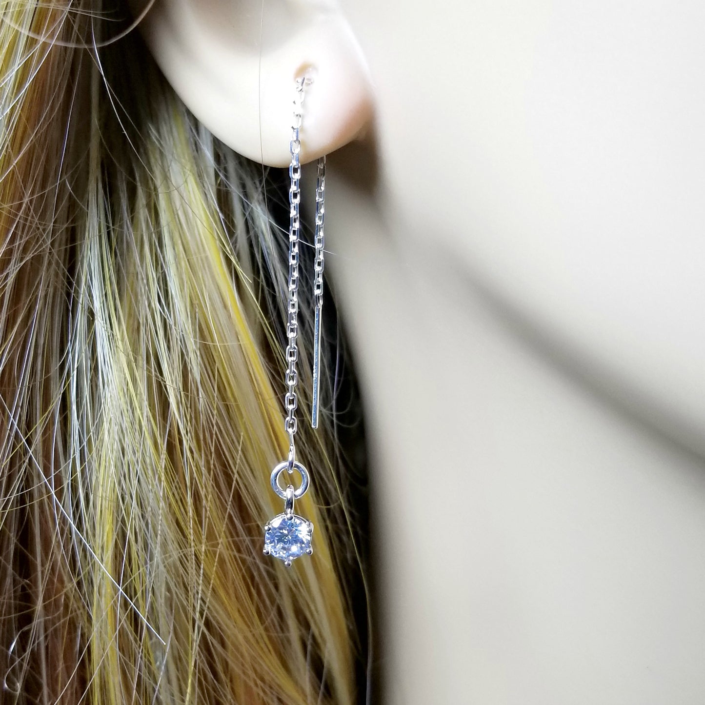 Sterling Silver Long Threader Earrings, As Seen on TV