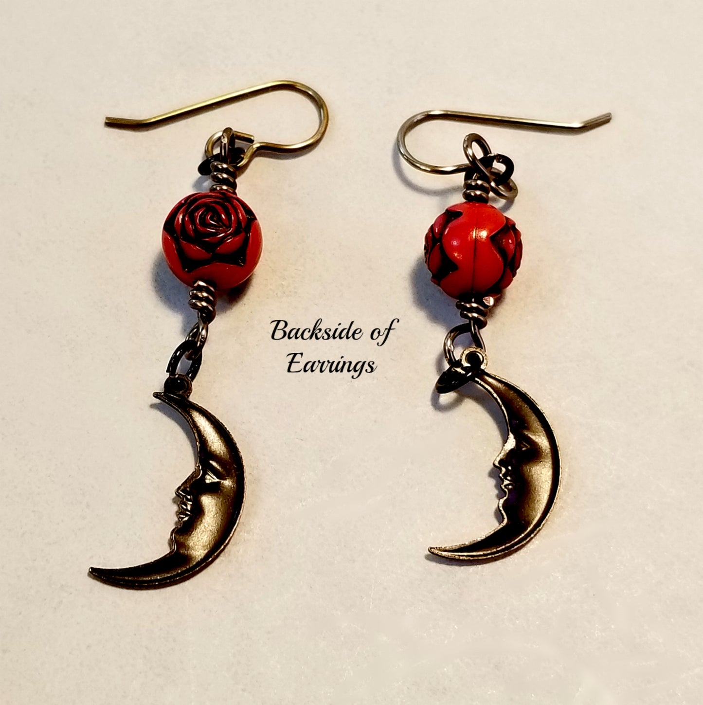 Moon Face Earrings, Crescent Moon Jewelry, Gift Idea for Her
