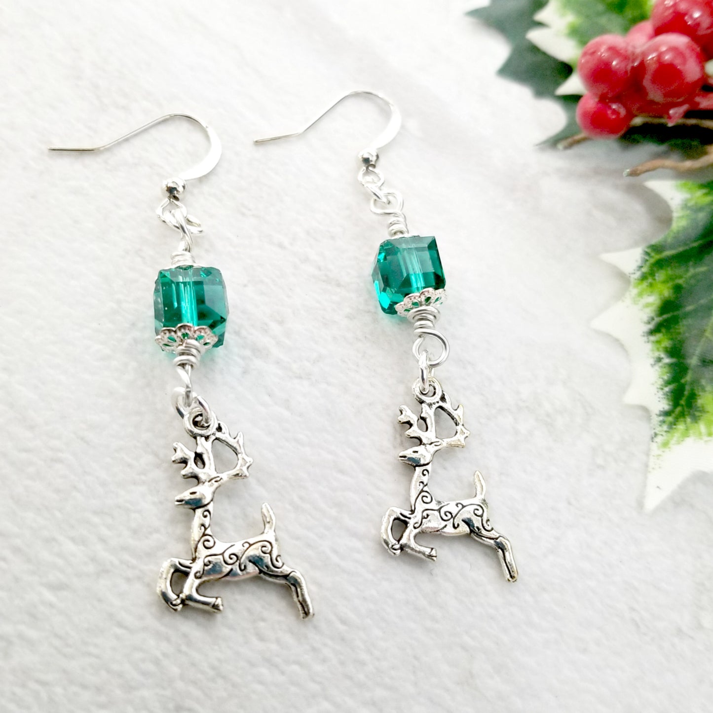 Xmas Earrings, Reindeer Jewelry for Women