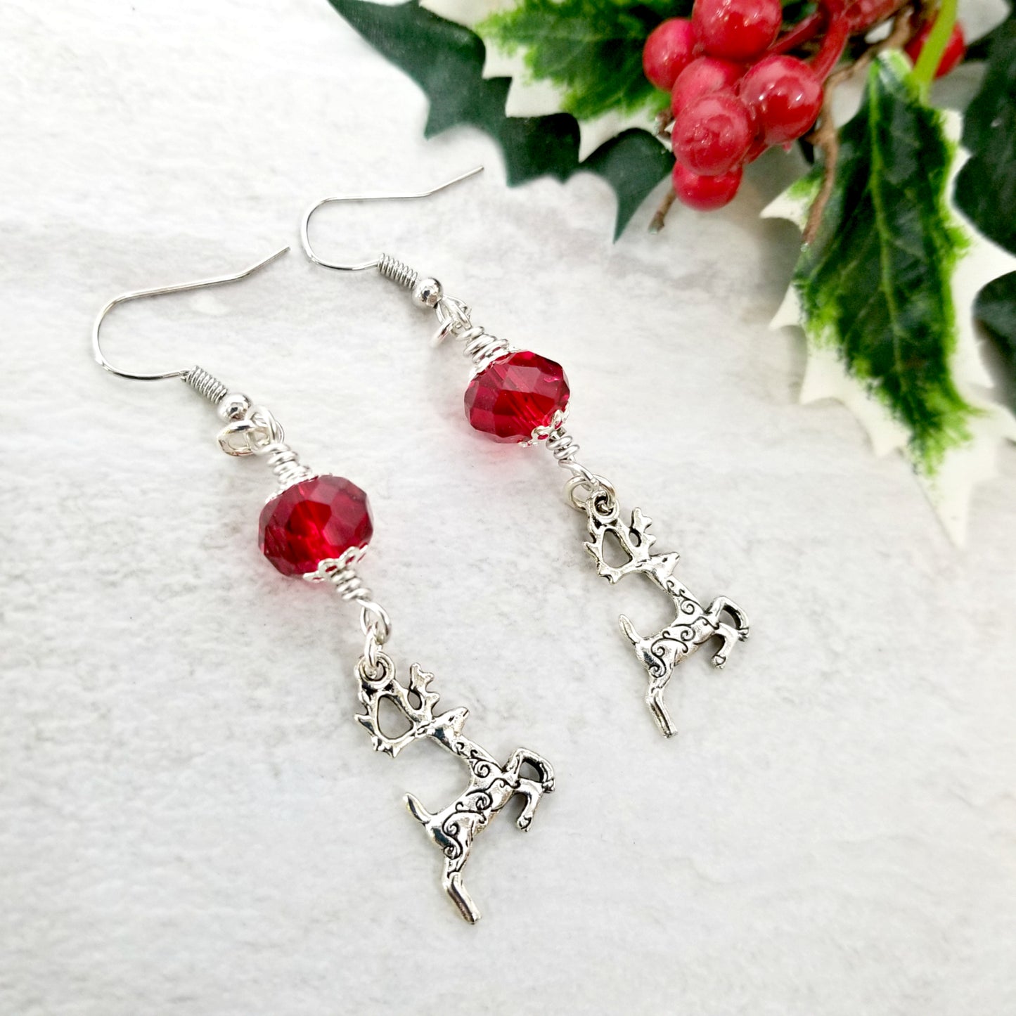 Xmas Earrings, Reindeer Jewelry for Women