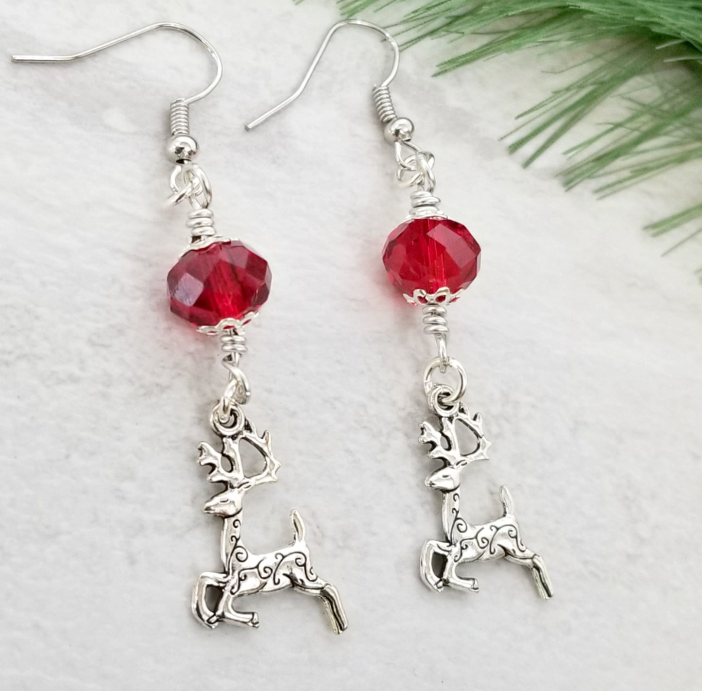 Xmas Earrings, Reindeer Jewelry for Women