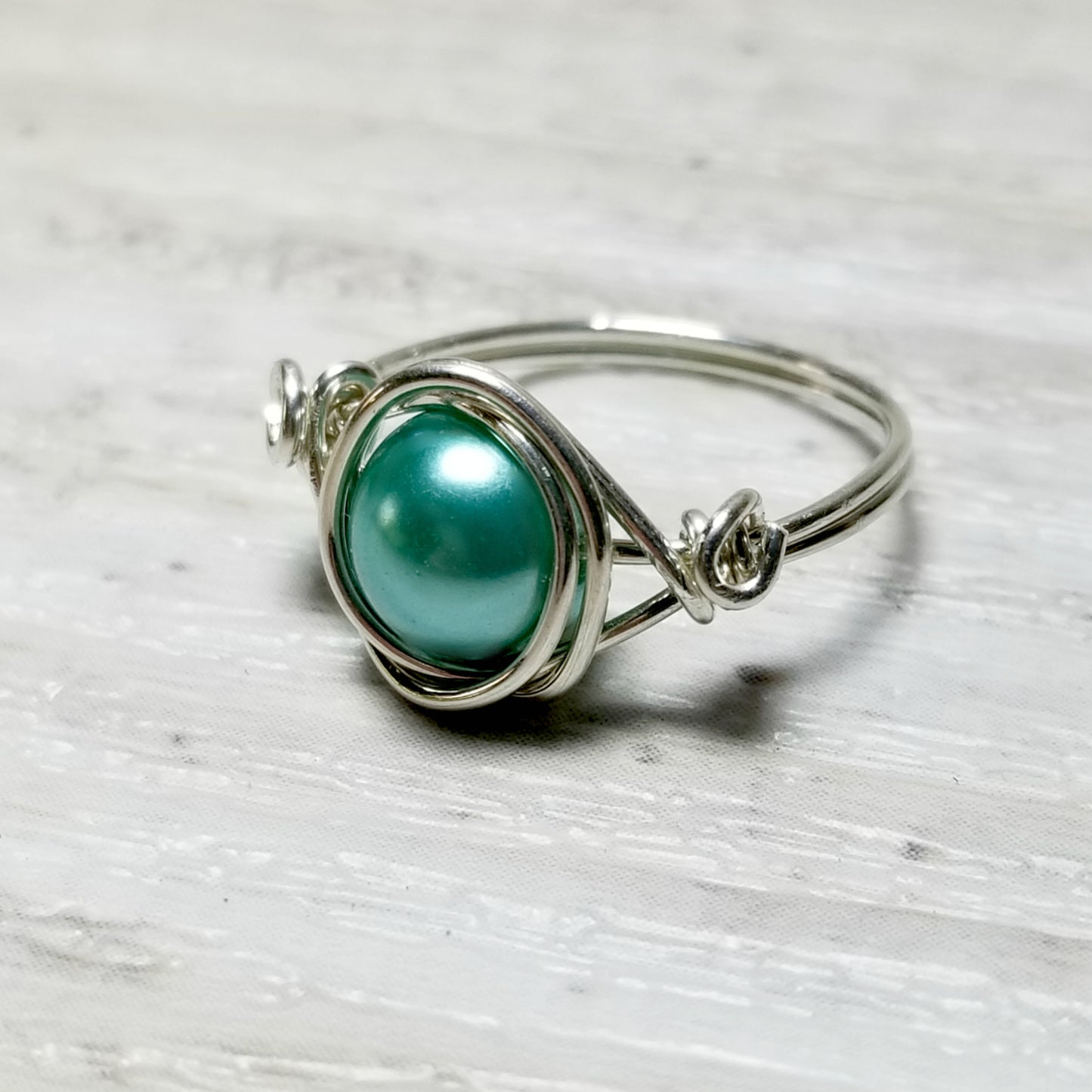 Stacking Ring, Sterling Silver Pearl Ring, Gift Idea for Women