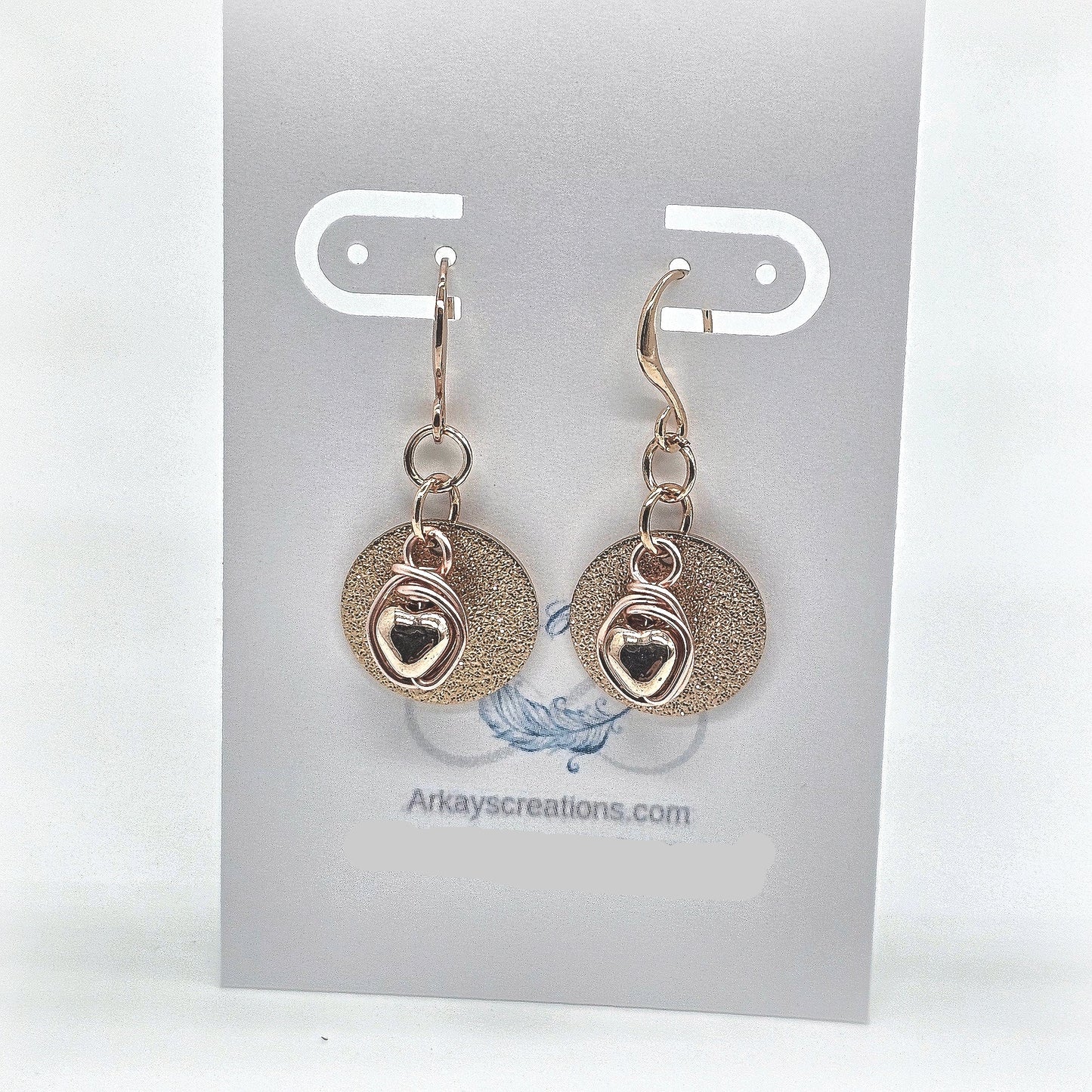 Delicate Rose Gold Earrings with Heart Charms - Cute Dangle Style