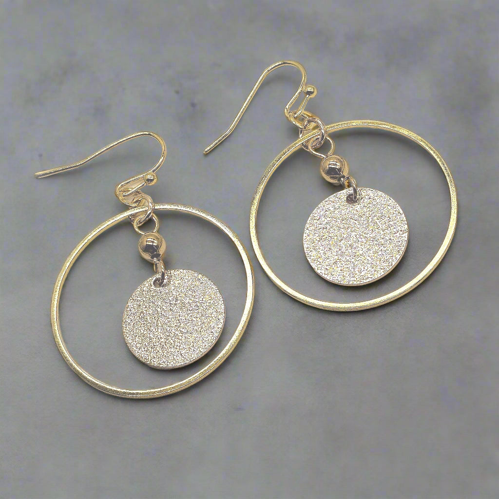 Elegant Gold Charm Hoop Earrings - Handcrafted Statement Jewelry