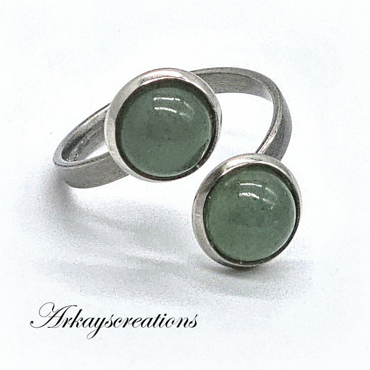 Nature's Charm: Green Aventurine Adjustable Ring