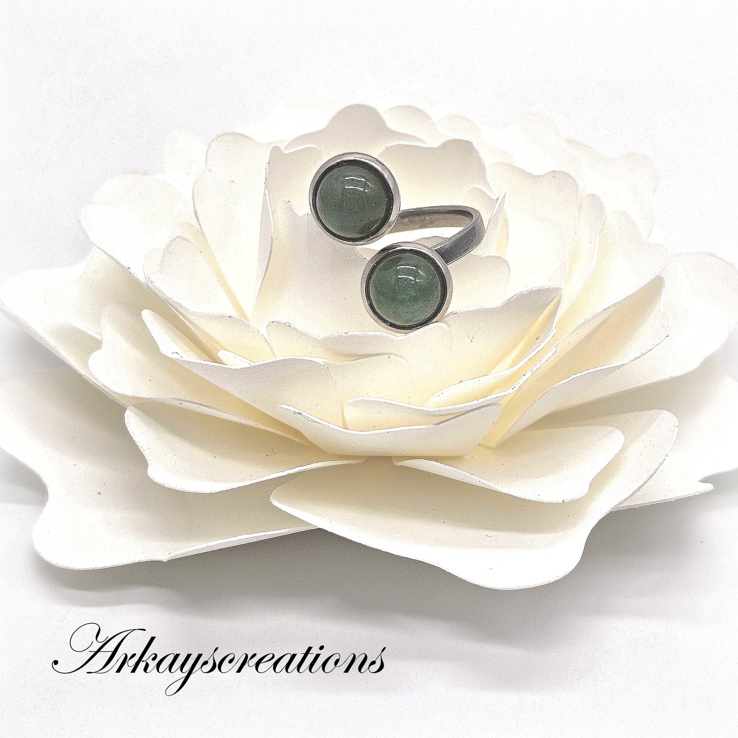 Nature's Charm: Green Aventurine Adjustable Ring