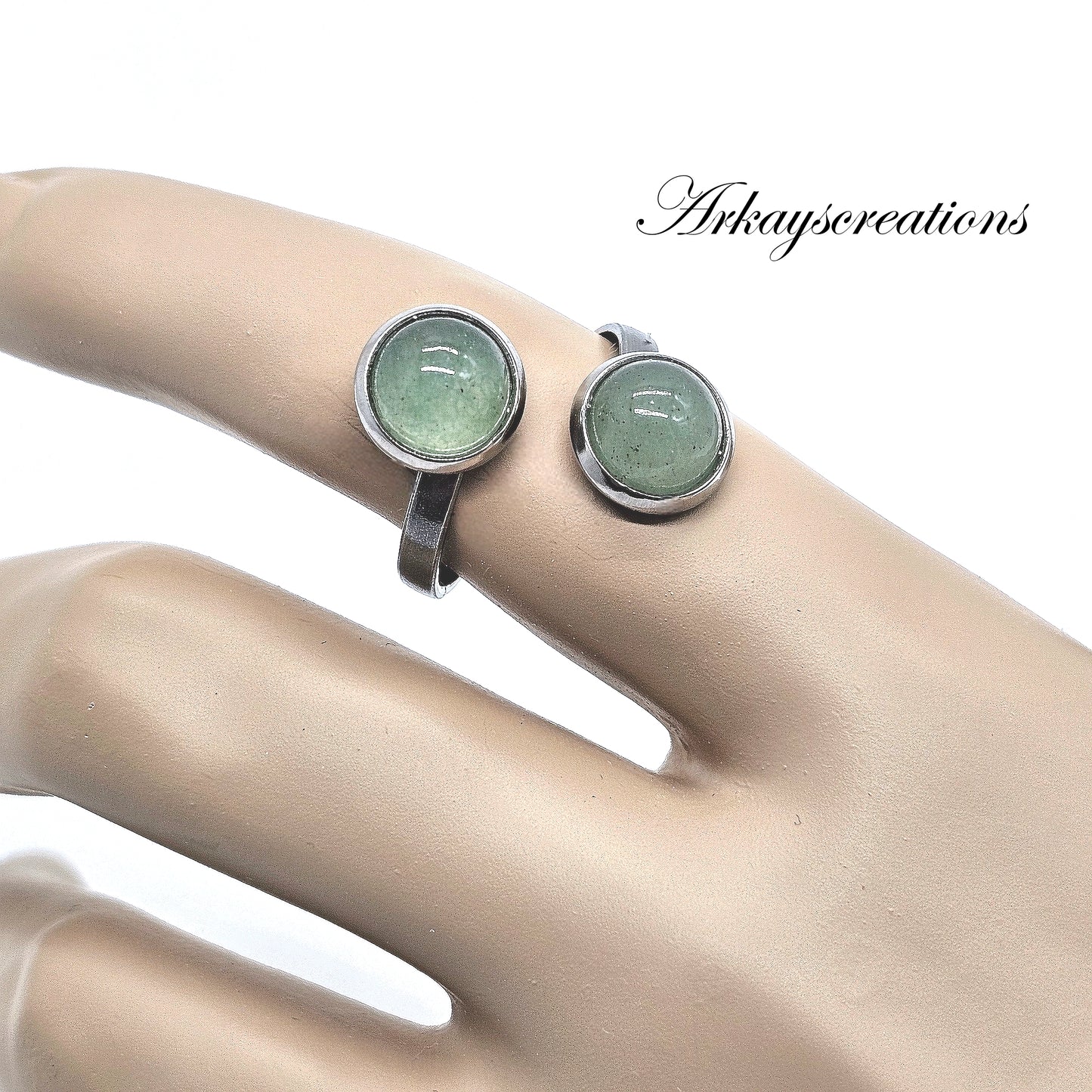 Nature's Charm: Green Aventurine Adjustable Ring