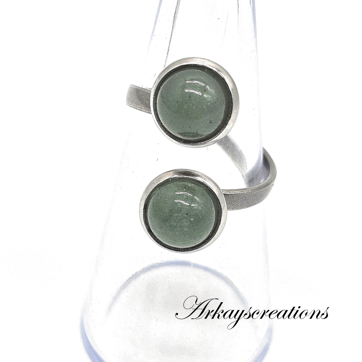 Nature's Charm: Green Aventurine Adjustable Ring