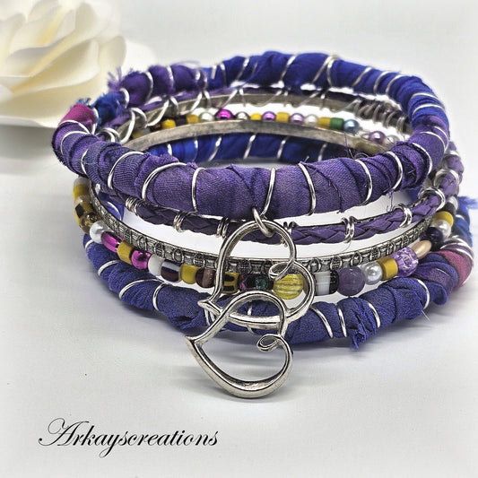 Wanderlust Purple Bangle Stack, Mystic Muse Bracelet Collection