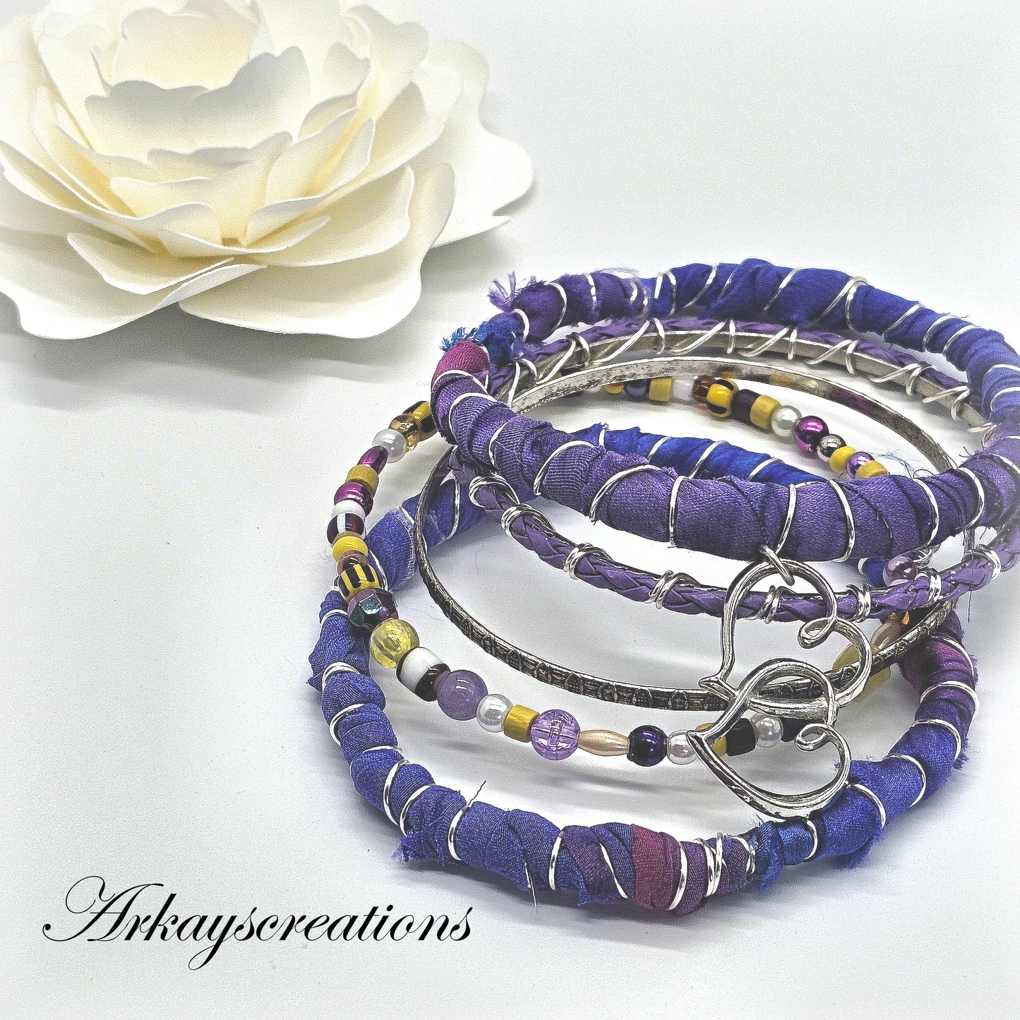 Wanderlust Purple Bangle Stack, Mystic Muse Bracelet Collection