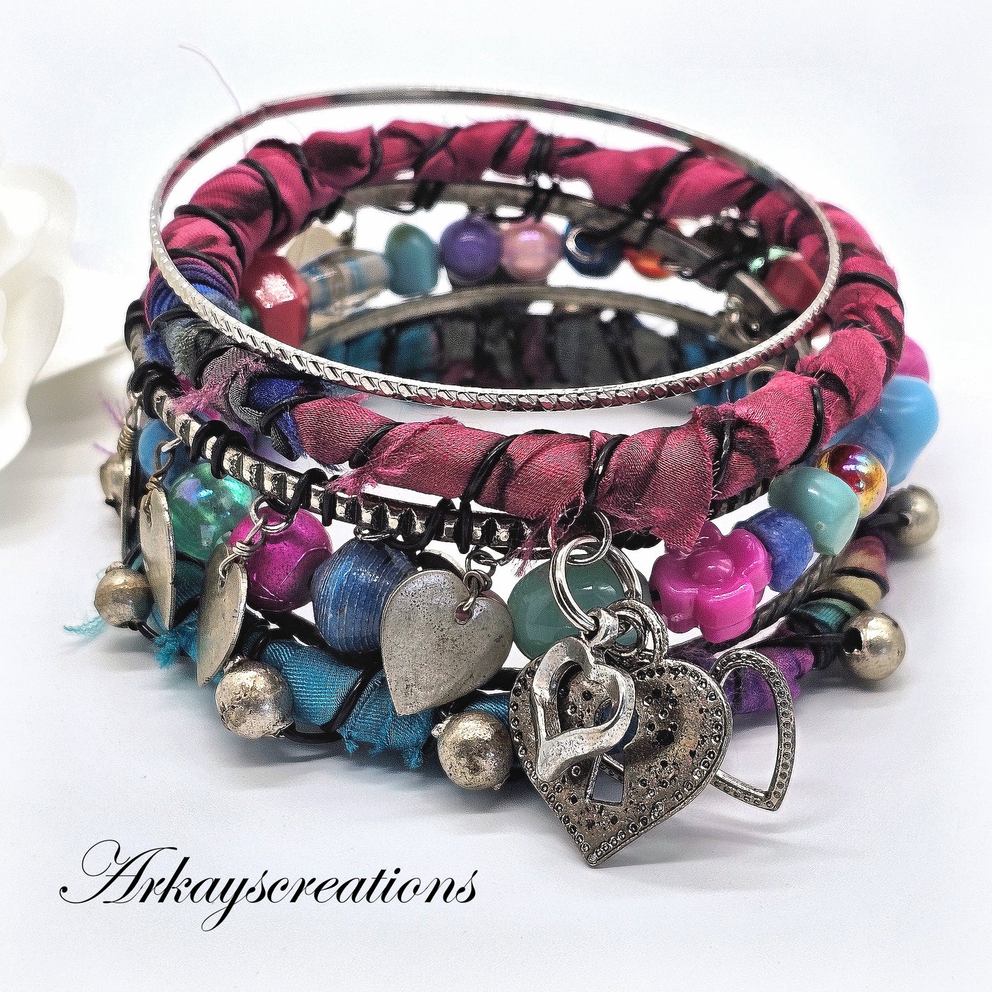 Bohemian Bangle Bracelet Stack with Vintage-Inspired Gypsy Style