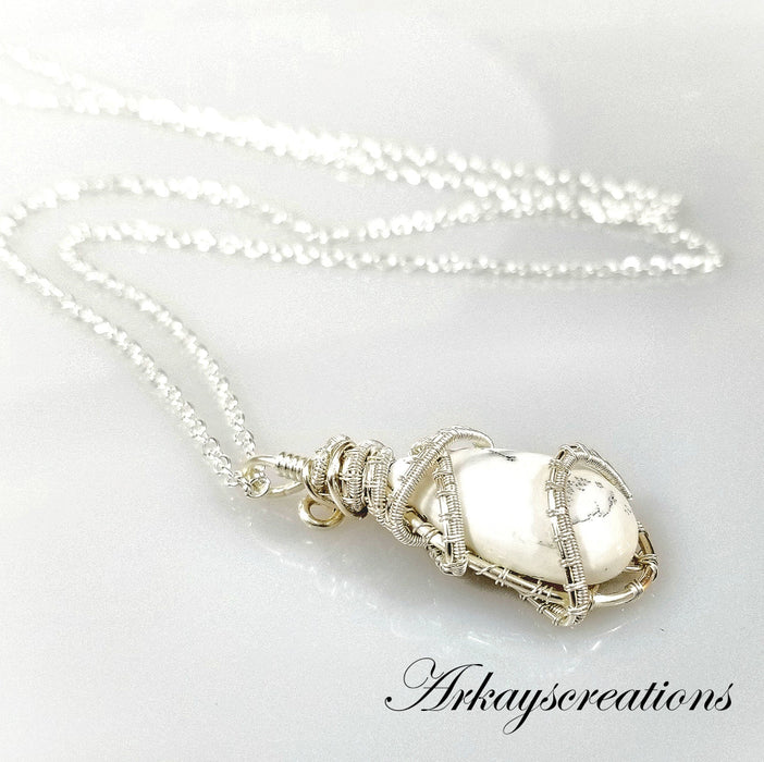 Wire Wrapped Opal Necklace