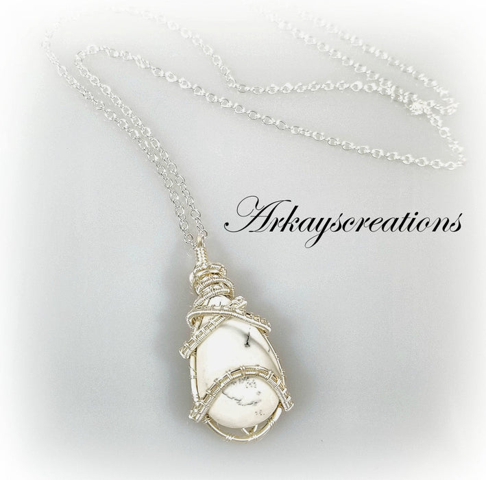 Wire Wrapped Opal Necklace