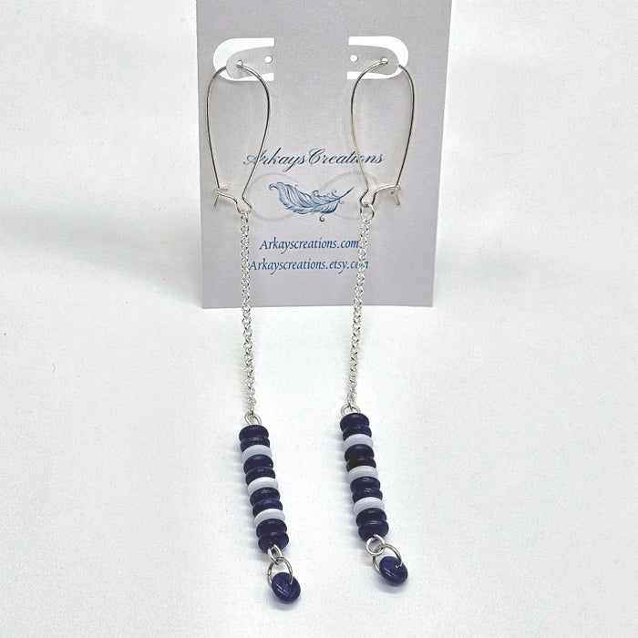 Royal Blue Earrings, Beaded Jewelry Women
