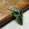 SS Wire Wrapped Moss Agate Necklace ~ Arkayscreations