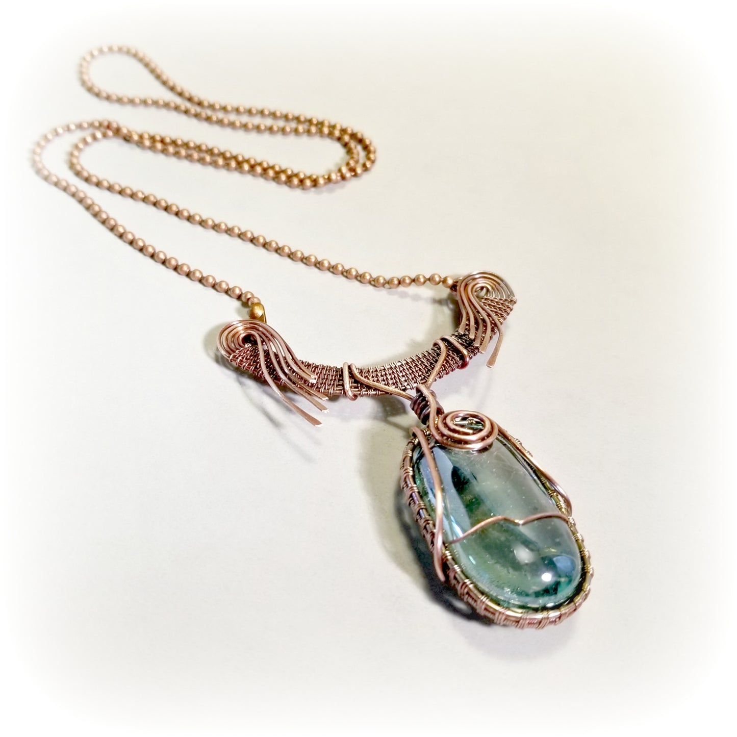 "Something Blue" Wire Wrapped Necklace, Jewelry for Women