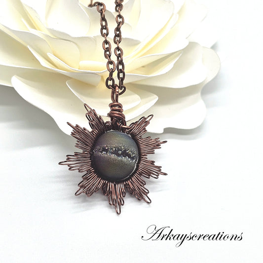 Sparkling Druzy Sunburst Necklace - Statement Piece for Any Outfit