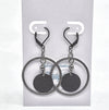Stylish Black Geometric Dangle Hoops