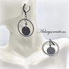 Stylish Black Geometric Dangle Hoops