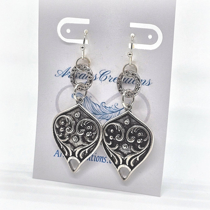 Victorian Earrings Antique Style, Art Deco Filigree Jewelry - Arkayscreations