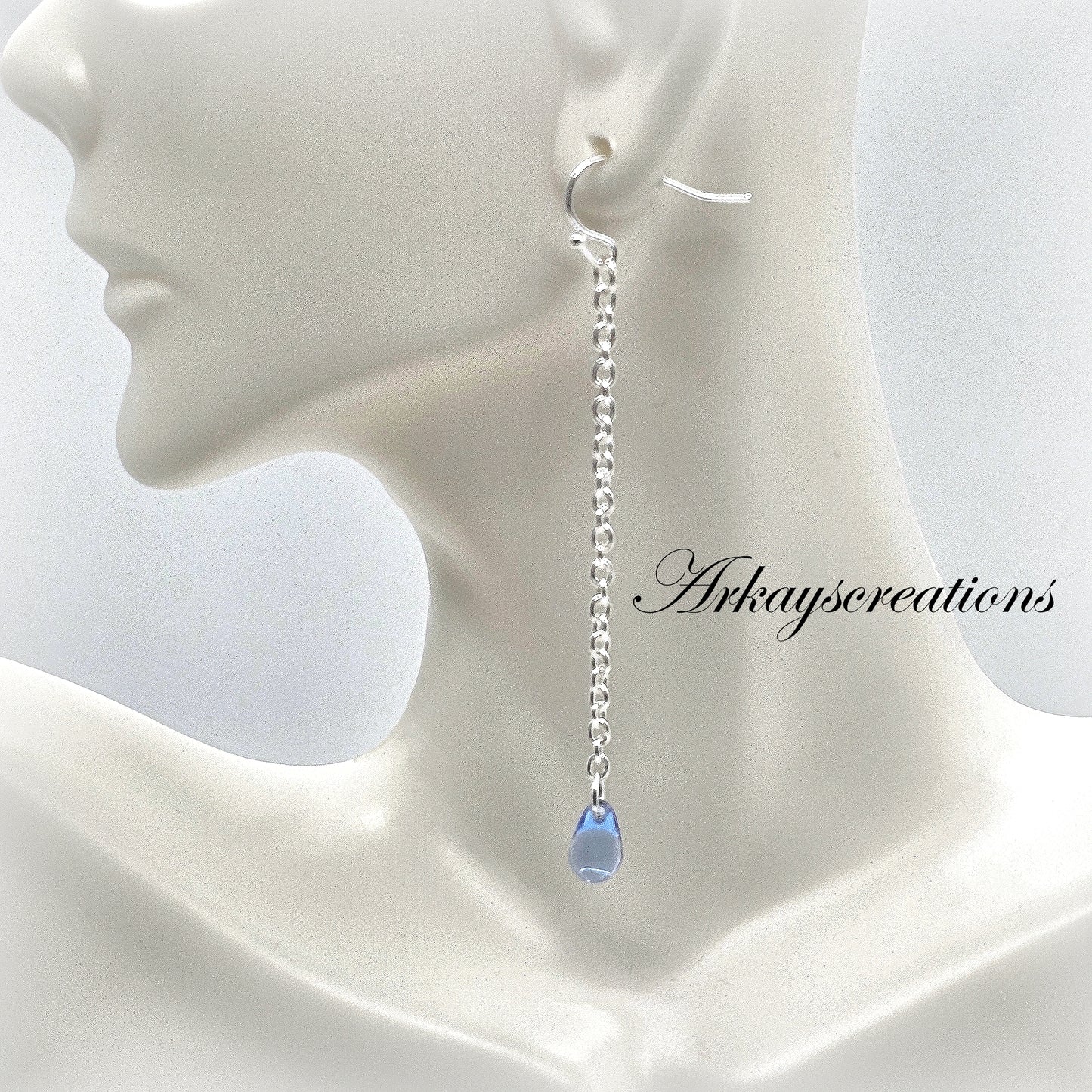 Water Sprite's Teardrop Necklace and Earrings in Silver