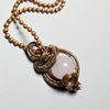 Wire Wrapped Rose Quartz Pendant Necklace ~ Arkayscreations