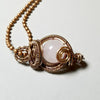 Wire Wrapped Rose Quartz Pendant Necklace ~ Arkayscreations