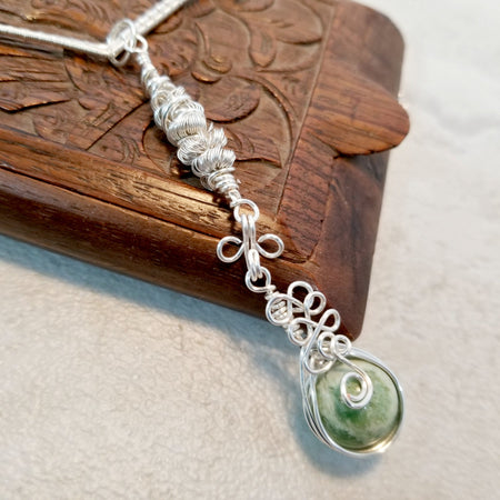 Wire Wrapped Y Drop Necklace ~ Arkayscreations