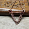 Geometric Triangle Necklace, Wire Weave Jewelry, Wire Wrapped Copper Pendant - Arkayscreations