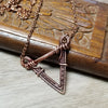 Geometric Triangle Necklace, Wire Weave Jewelry, Wire Wrapped Copper Pendant - Arkayscreations