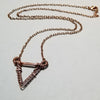 Geometric Triangle Necklace, Wire Weave Jewelry, Wire Wrapped Copper Pendant - Arkayscreations