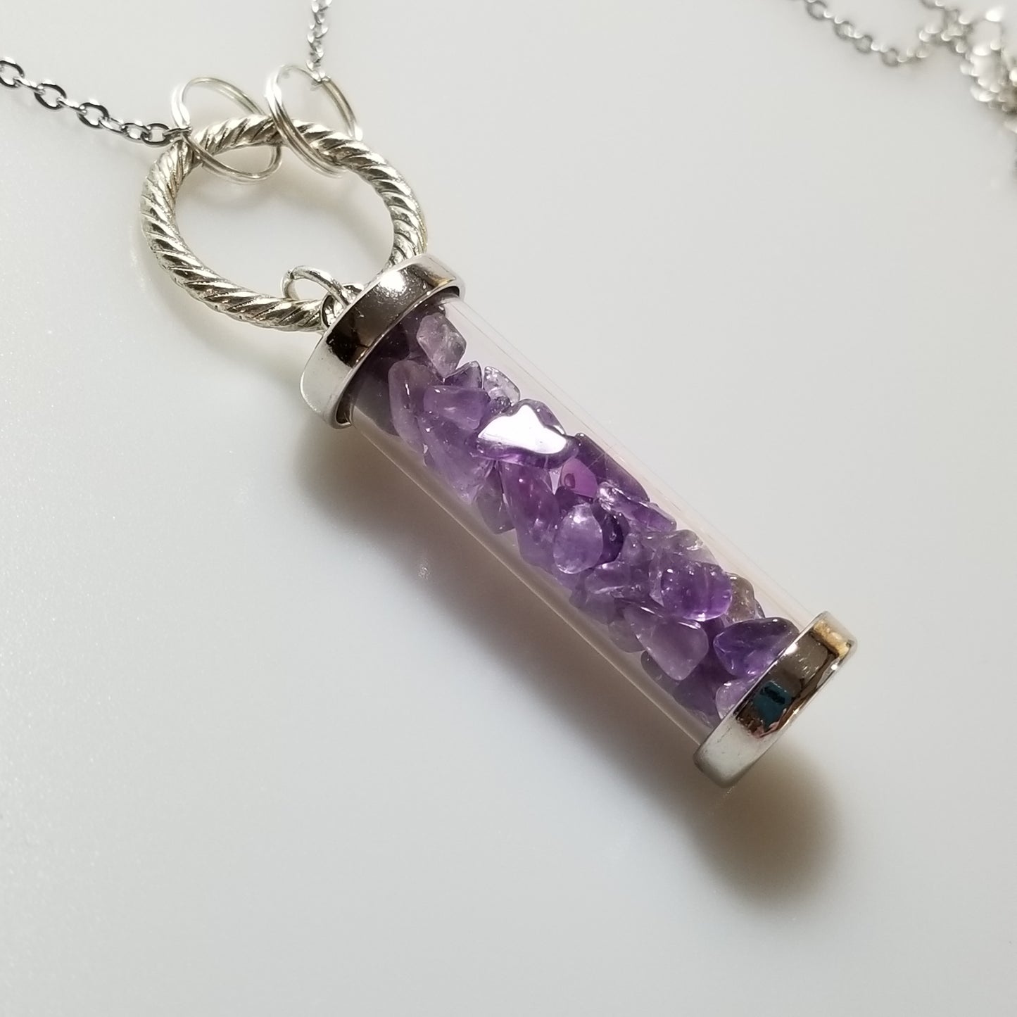Healing Amethyst Necklace, Silver Jewelry