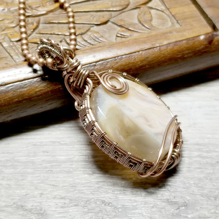 Agate Necklaces for Women, Wire Wrapped Jewelry, Gift for Her - Arkayscreations