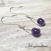 Amethyst Earrings Dangle, Dark Purple Jewelry - Arkayscreations