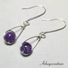 Amethyst Earrings Dangle, Dark Purple Jewelry - Arkayscreations