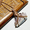Amethyst Slice Necklace, Geode Necklace, Raw Stone Jewelry, Raw Druzy Stone - Arkayscreations