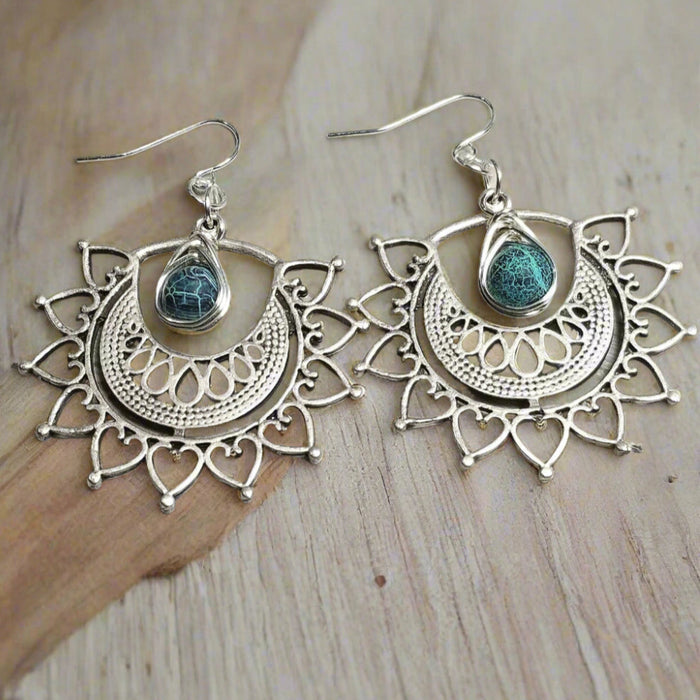 Artisan Bohemian Dangle Earrings ~ Tribal Style ~ Arkayscreations