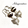 Banded Agate Silver Fox Earrings, Gift Idea - Arkayscreations