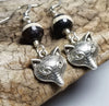 Banded Agate Silver Fox Earrings, Gift Idea - Arkayscreations
