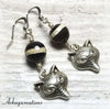 Banded Agate Silver Fox Earrings, Gift Idea - Arkayscreations