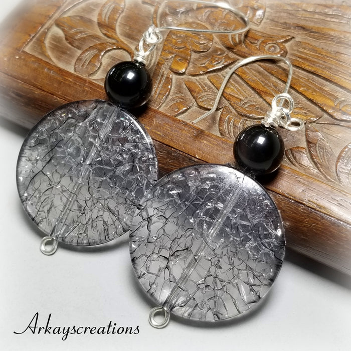 Black Obsidian Earrings Dangle, Boho Jewelry