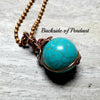 Blue Howlite Wire Wrapped Necklace, Copper Jewelry - Arkayscreations