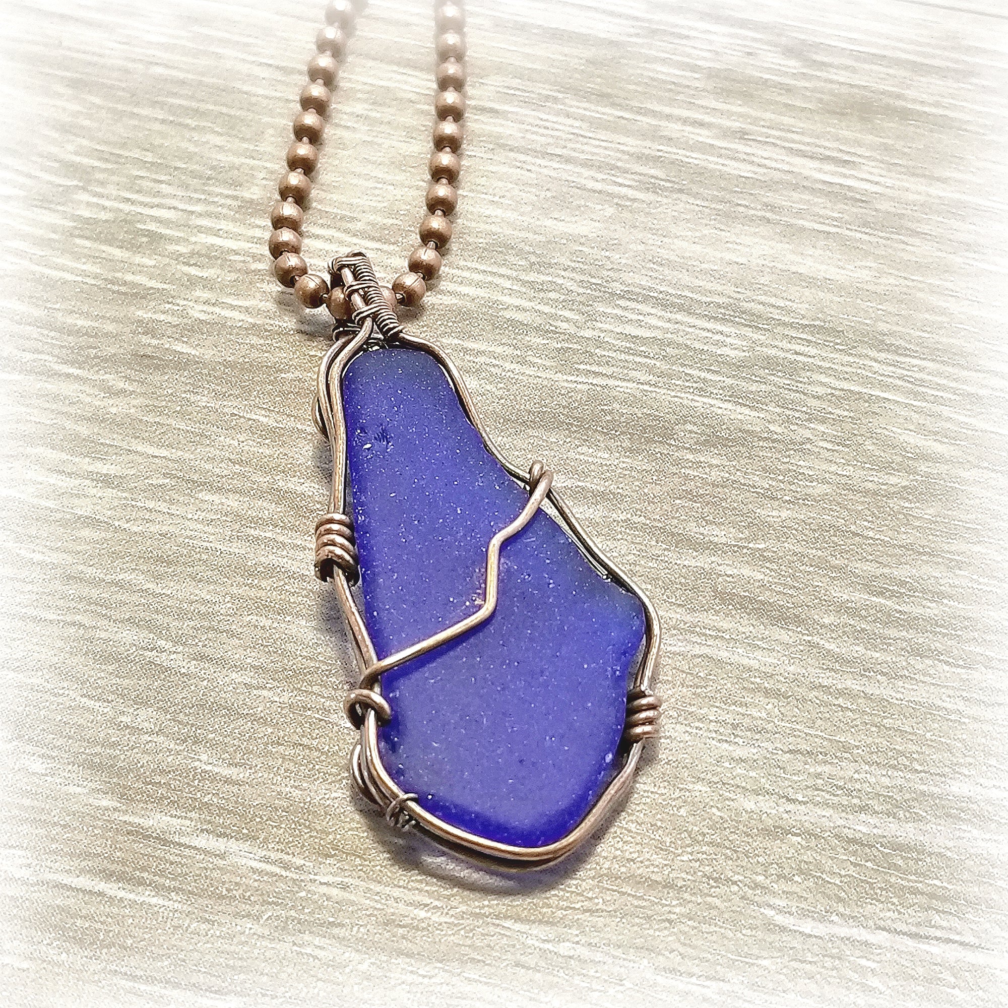 Wire wrapped hot sale beach glass