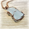 Bluish Gray Wire Wrapped Sea Glass Necklace ~ Arkayscreations