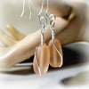Blush Earrings, Seaglass Style Dangle Earrings, Peach Jewelry - Arkayscreations