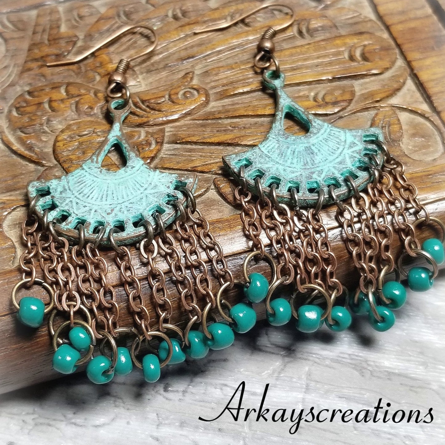 Bohemian Dangle Earrings, Gypsy Tribal Jewelry