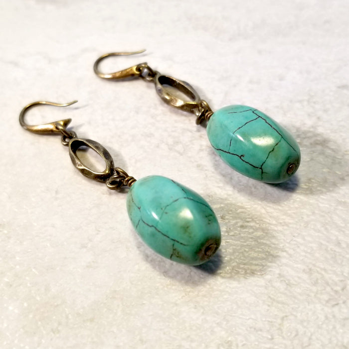 Gypsy Fashion Turquoise Jewelry, Earrings Green