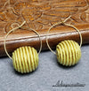 Boho Fiber Hoop Earrings, Everyday Jewelry, Gift Idea - Arkayscreations